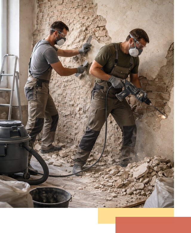 Демонтаж штукатурки со стен в Магнитогорске быстро и аккуратно