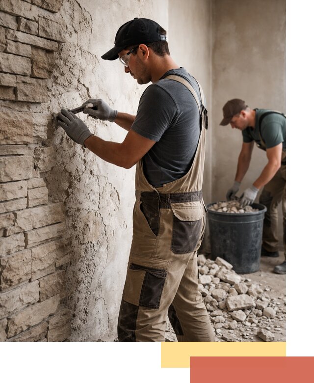 Демонтаж декоративного камня в Магнитогорске профессионально и безопасно