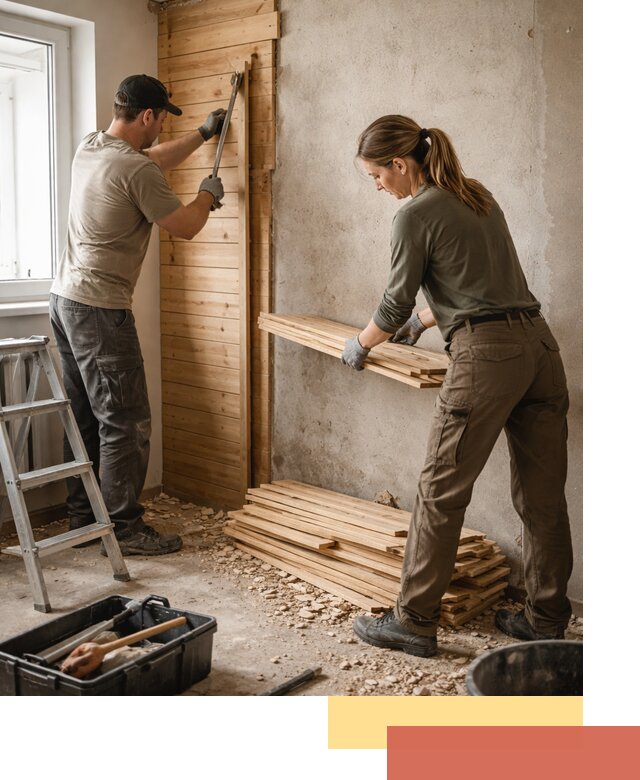 Демонтаж вагонки со стен в Магнитогорске — профессиональный демонтаж