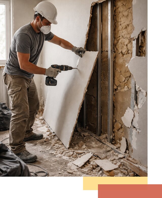 Демонтаж гипсокартона со стен в Магнитогорске качественно и быстро