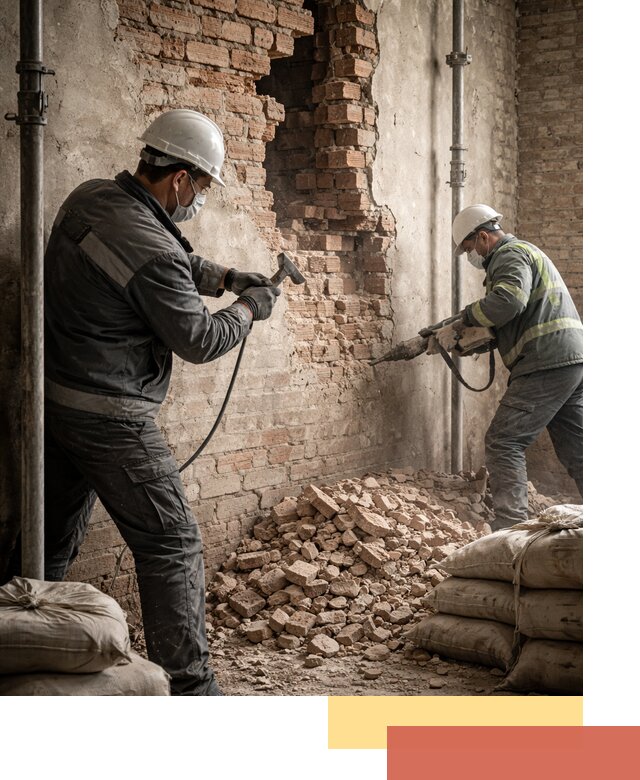 Демонтаж кирпичных стен в Магнитогорске быстро и безопасно