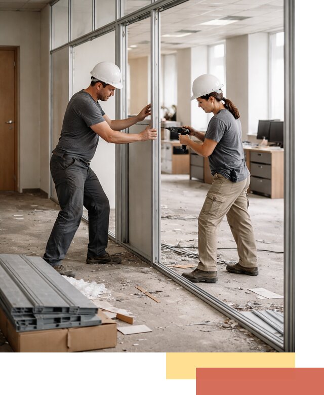 Демонтаж алюминиевых перегородок в Магнитогорске быстро и аккуратно