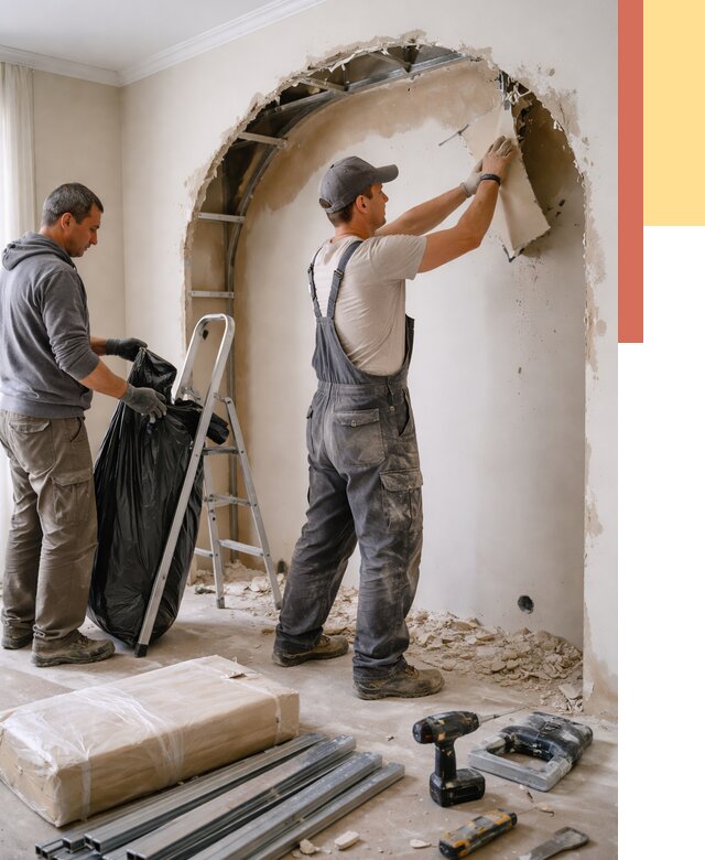 Демонтаж арки из гипсокартона в Магнитогорске от 3621 руб. — услуги под ключ | ОТДЕЛОЧНИК-Мгн