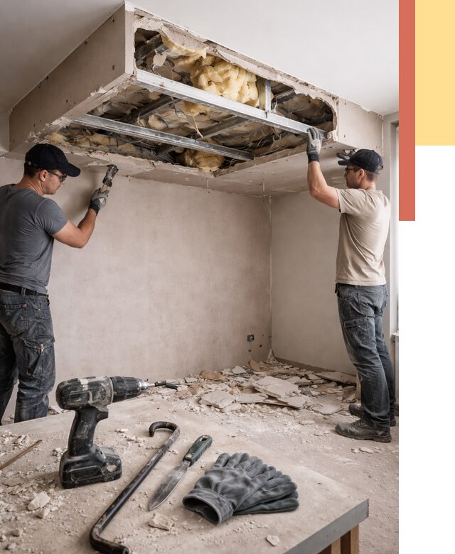 Демонтаж короба из гипсокартона в Магнитогорске от 1572 руб. — быстро и недорого | ОТДЕЛОЧНИК-Мгн