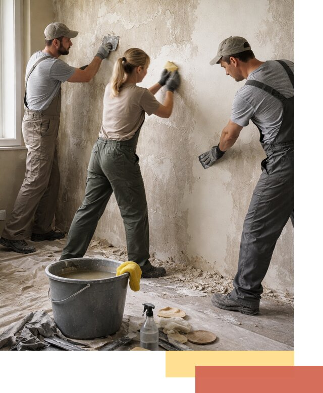 Очистка стен от клея и грунтовки в Магнитогорске качественно и быстро