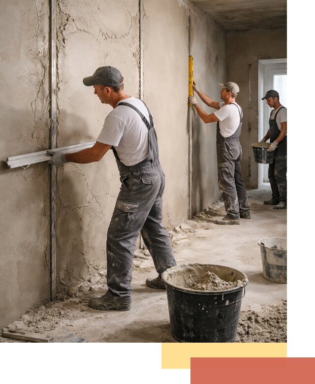 Штукатурка стен по маякам в Магнитогорске — точная и ровная поверхность