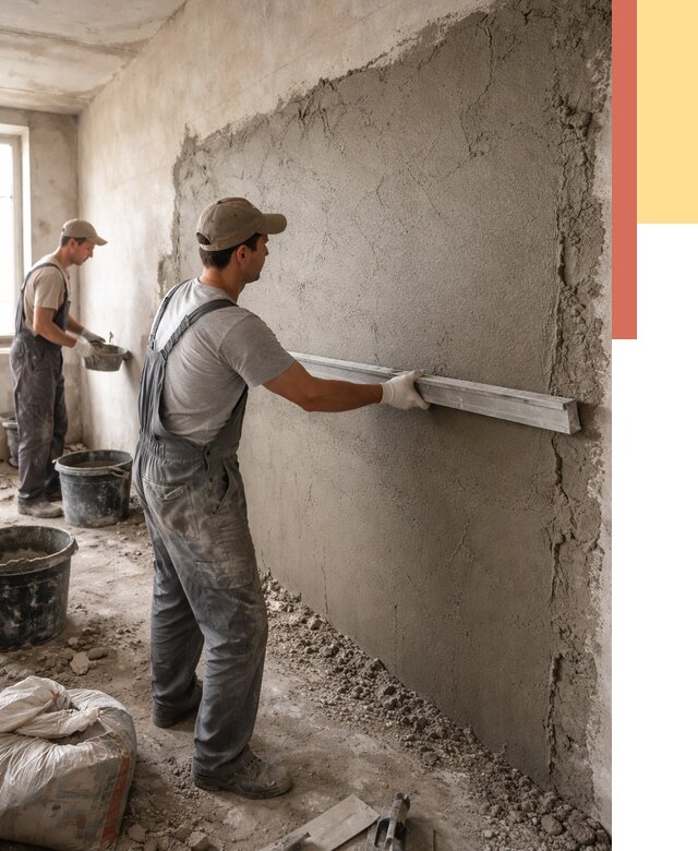 Цементная штукатурка стен в Магнитогорске от 4655 руб/м2 — быстро и недорого | ОТДЕЛОЧНИК-Мгн