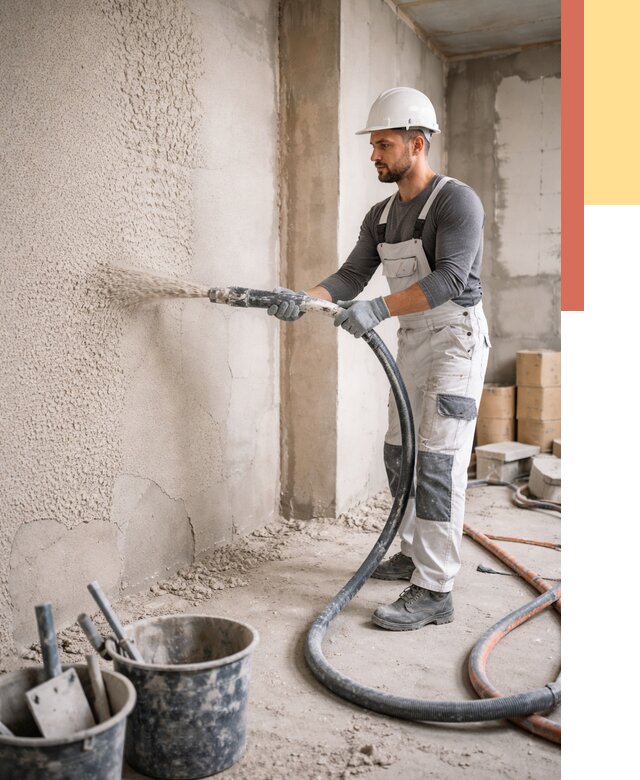 Машинная штукатурка стен в Магнитогорске под ключ от 6724 руб./м2 | ОТДЕЛОЧНИК-Мгн