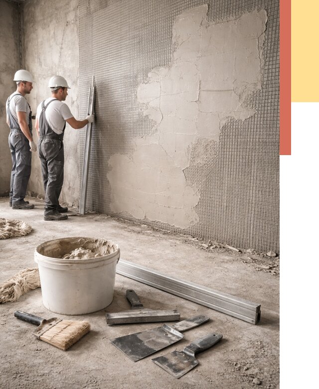 Штукатурка стен по сетке в Магнитогорске от 5690 руб./м2 — быстро и недорого | ОТДЕЛОЧНИК-Мгн