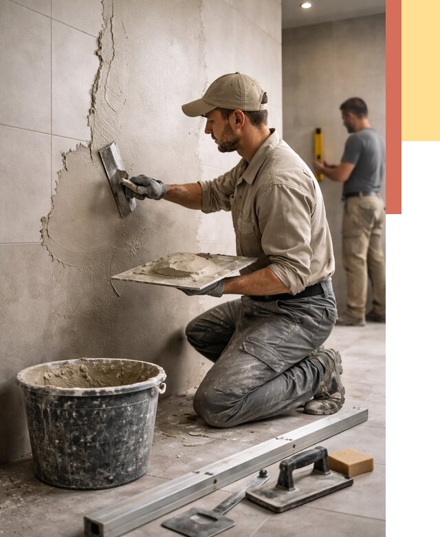 Штукатурка стен в ванной в Магнитогорске от 4655 руб./м² — выравнивание под ключ | ОТДЕЛОЧНИК-Мгн