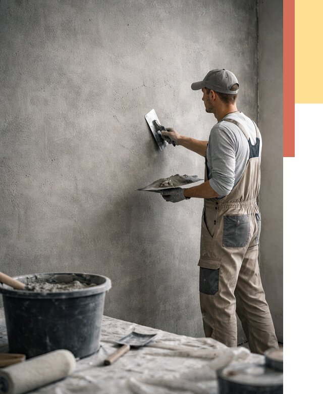 Декоративная штукатурка под бетон в Магнитогорске от 2586 руб./м² — нанесение под ключ | ОТДЕЛОЧНИК-Мгн