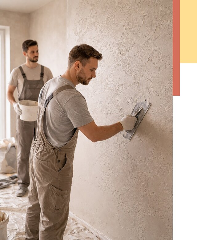 Фактурная штукатурка стен в Магнитогорске от 4345 руб./м² — заказать под ключ | ОТДЕЛОЧНИК-Мгн