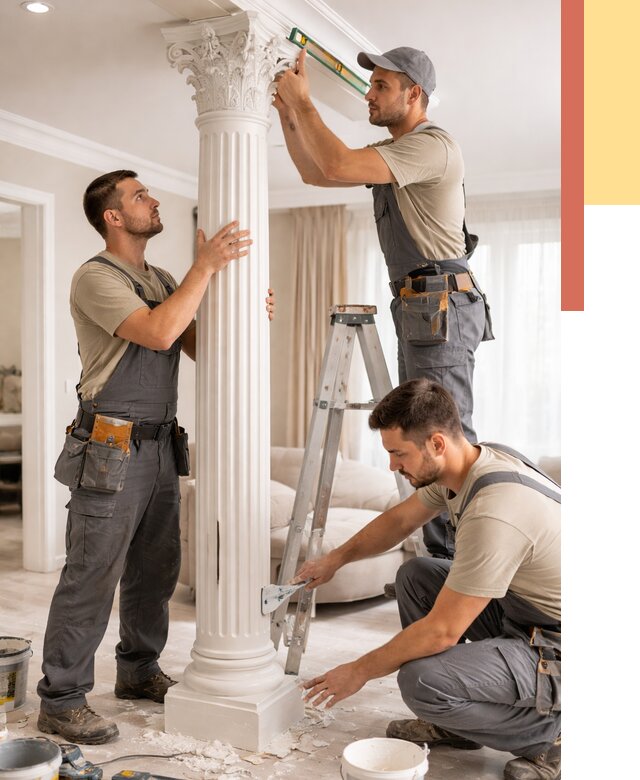 Установка декоративных колонн в Магнитогорске от 12414 руб. под ключ | ОТДЕЛОЧНИК-Мгн