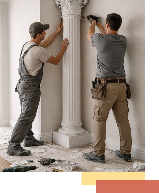 Установка декоративных колонн в Магнитогорске под ключ