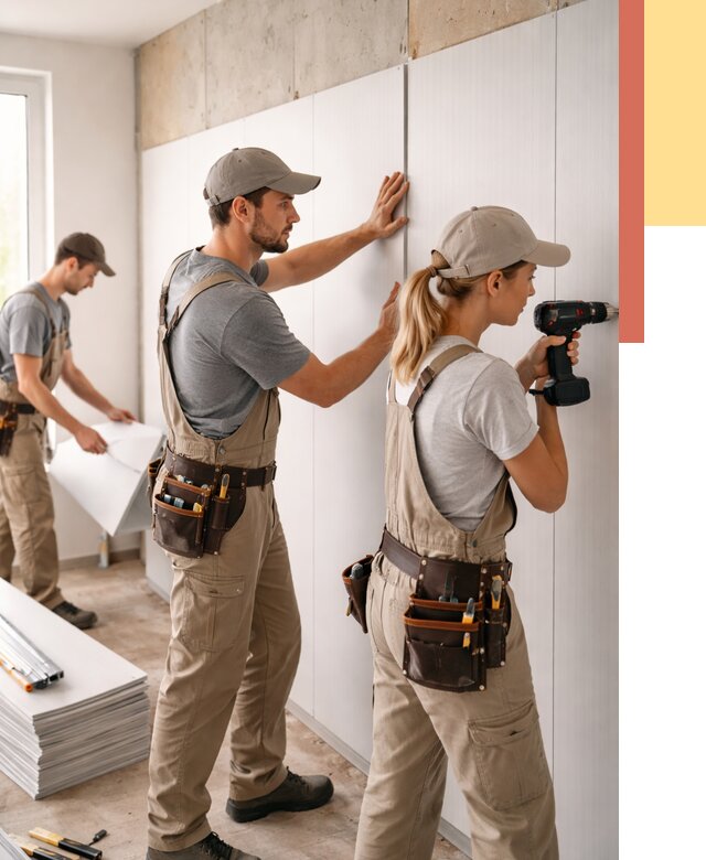 Монтаж ПВХ панелей на стены в Магнитогорске от 466 руб/м2 — быстро и недорого | ОТДЕЛОЧНИК-Мгн