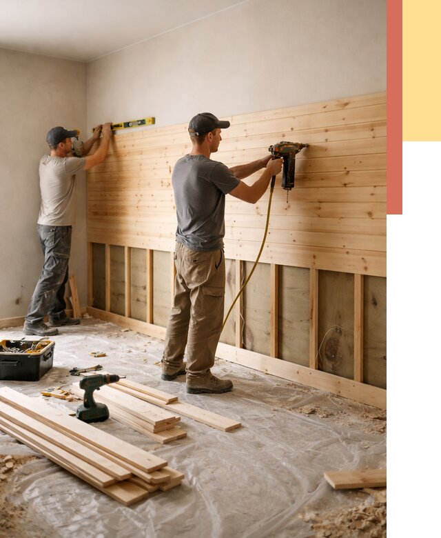 Монтаж деревянной вагонки на стены в Магнитогорске от 7759 руб. | Услуги монтажа вагонки | ОТДЕЛОЧНИК-Мгн