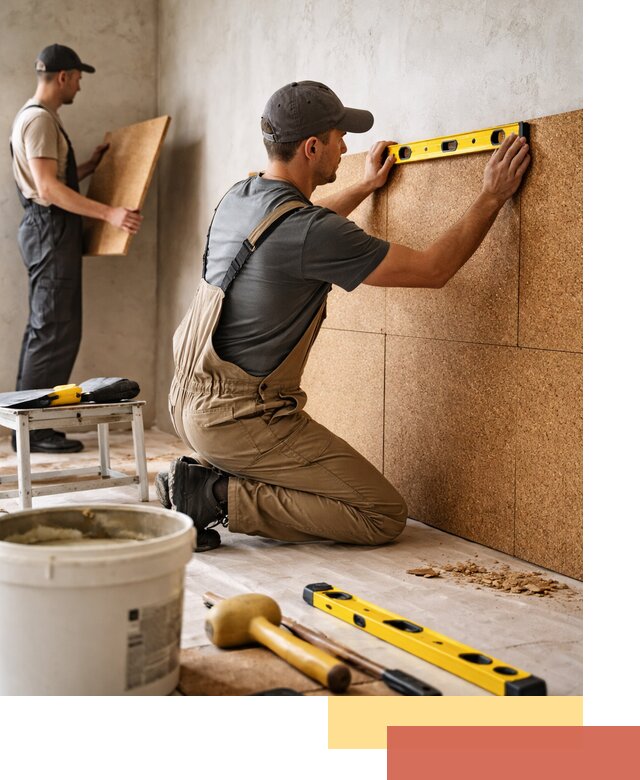 Монтаж пробковых панелей на стены в Магнитогорске быстро и качественно