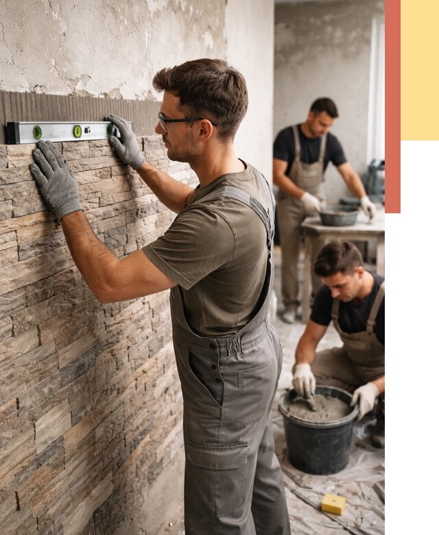 Монтаж искусственного камня в Магнитогорске от 4655 руб. под ключ | ОТДЕЛОЧНИК-Мгн