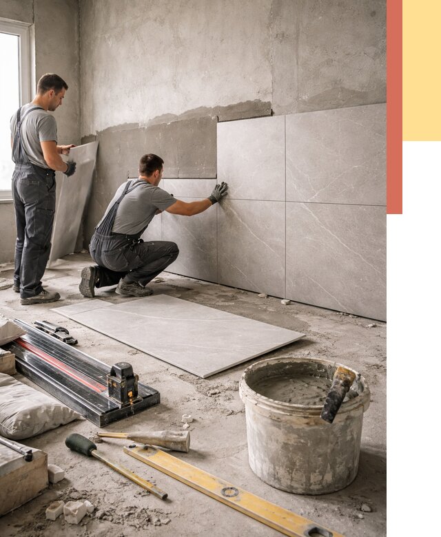 Облицовка стен керамогранитом в Магнитогорске от 4345 руб./м² — услуги под ключ | ОТДЕЛОЧНИК-Мгн