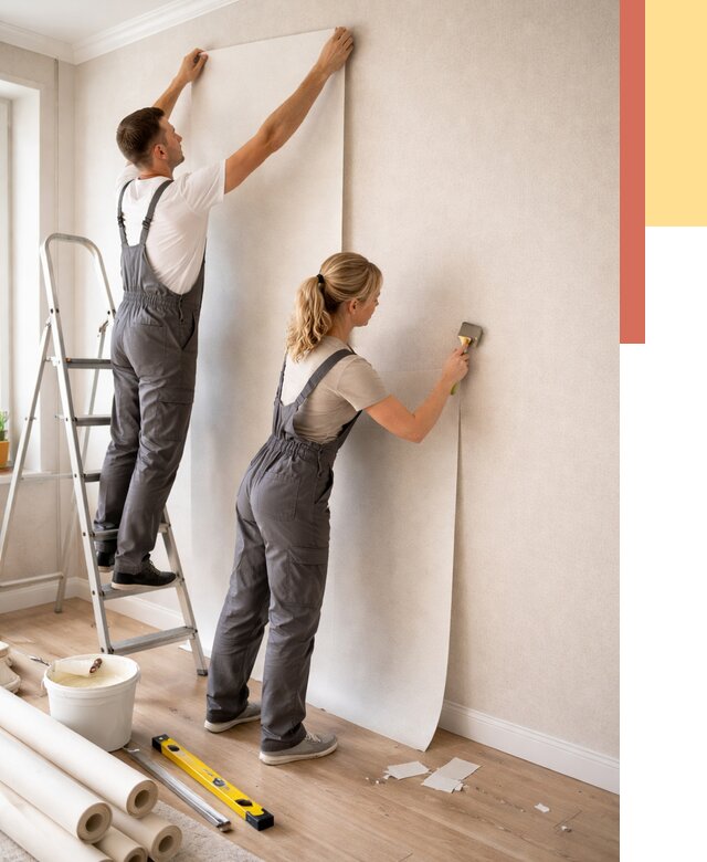 Поклейка флизелиновых обоев в Магнитогорске от 6207 руб. | Быстро и недорого — ОТДЕЛОЧНИК-Мгн