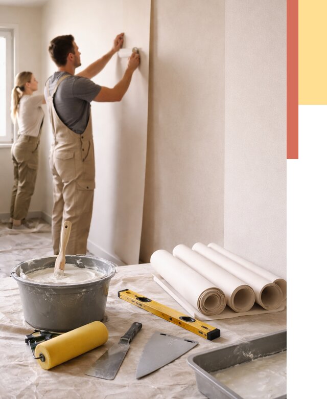 Поклейка бумажных обоев в Магнитогорске от 5690 руб./м2 — быстро и недорого | ОТДЕЛОЧНИК-Мгн