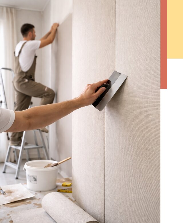 Поклейка текстильных обоев в Магнитогорске от 4655 руб. под ключ | ОТДЕЛОЧНИК-Мгн