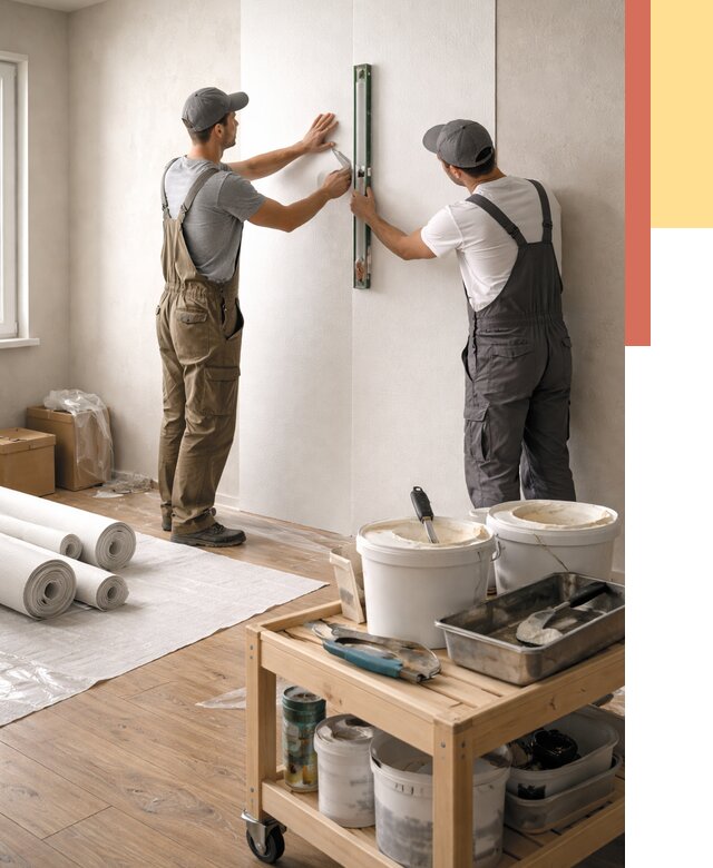 Поклейка стеклообоев в Магнитогорске от 6724 руб. за м2 — быстро и недорого | ОТДЕЛОЧНИК-Мгн