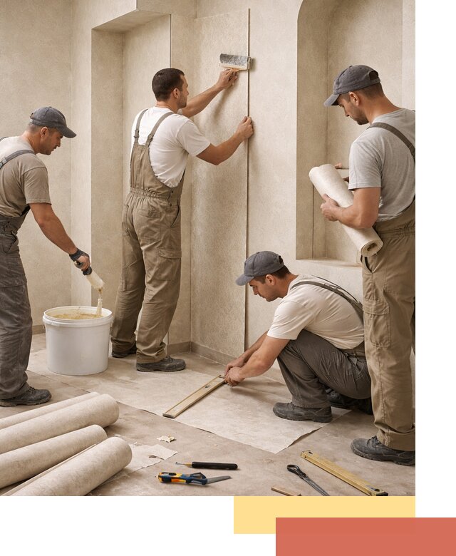 Поклейка обоев на сложные стены и неровные поверхности в Магнитогорске