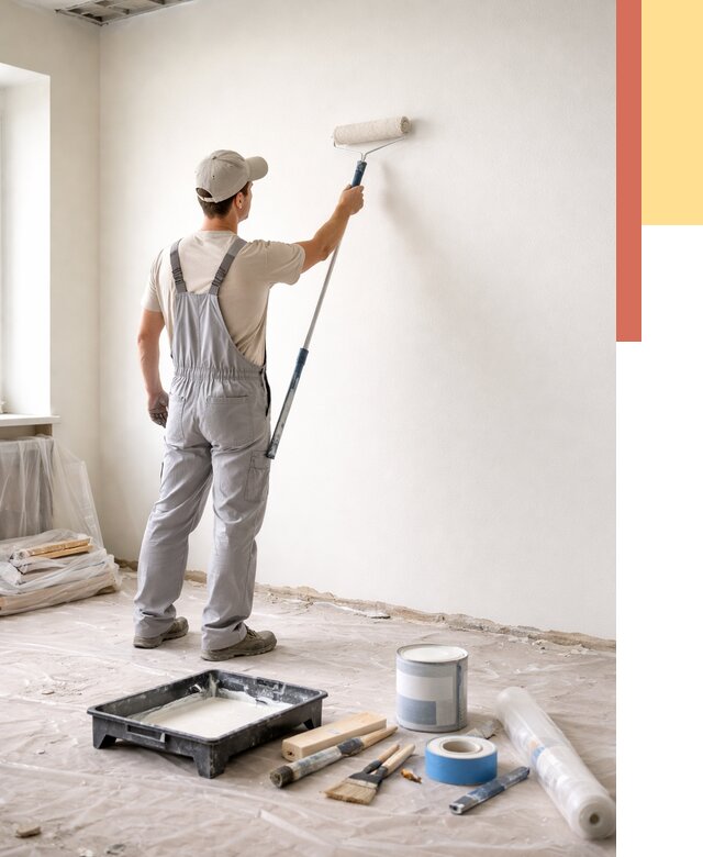 Покраска стен водоэмульсионной краской в Магнитогорске от 466 руб. за м² | ОТДЕЛОЧНИК-Мгн