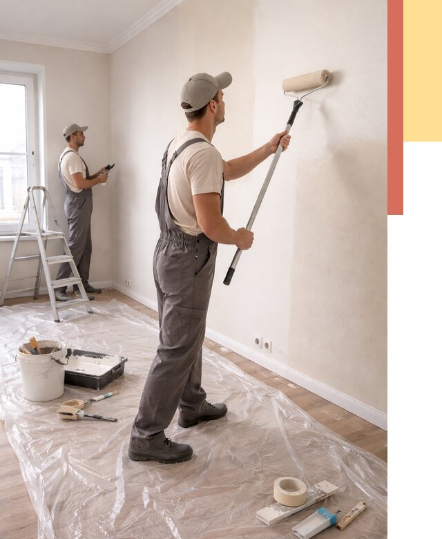 Покраска стен акриловой краской в Магнитогорске от 3621 руб./м² — быстро и недорого | ОТДЕЛОЧНИК-Мгн