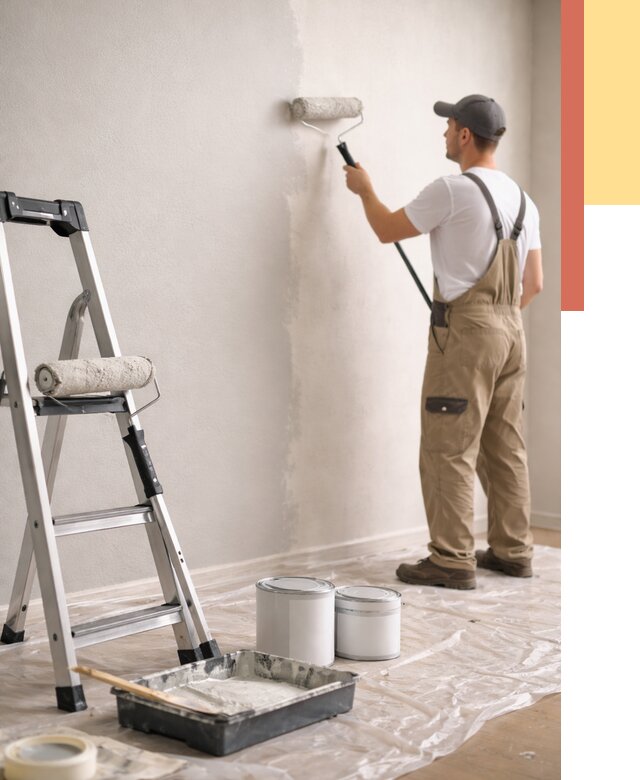 Покраска стен латексной краской в Магнитогорске от 4655 руб. за м2 | ОТДЕЛОЧНИК-Мгн