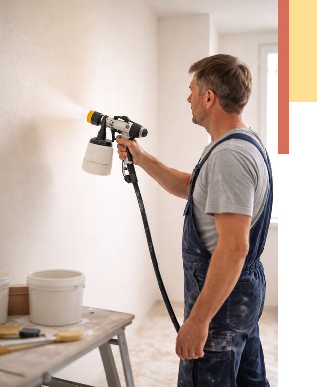 Покраска стен краскопультом в Магнитогорске от 7759 руб. — механизированная покраска | ОТДЕЛОЧНИК-Мгн