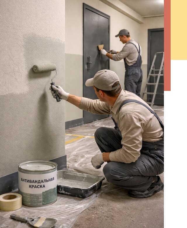 Покраска стен антивандальной краской в Магнитогорске от 4655 руб./м² под ключ | ОТДЕЛОЧНИК-Мгн