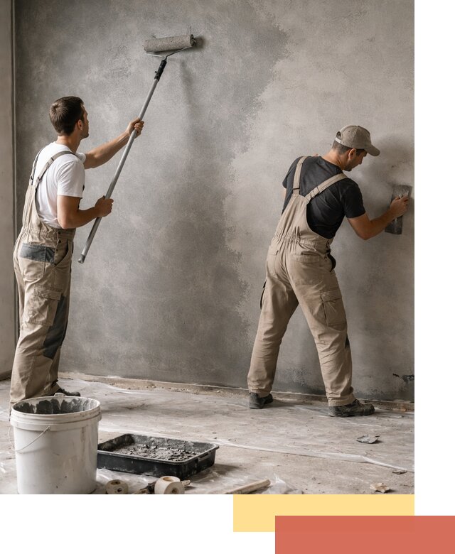 Покраска стен под бетон в Магнитогорске профессионально и недорого