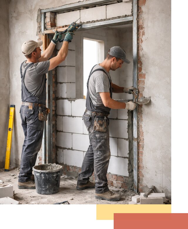 Закладка дверного проема под ключ в Магнитогорске: демонтаж, монтаж, отделка