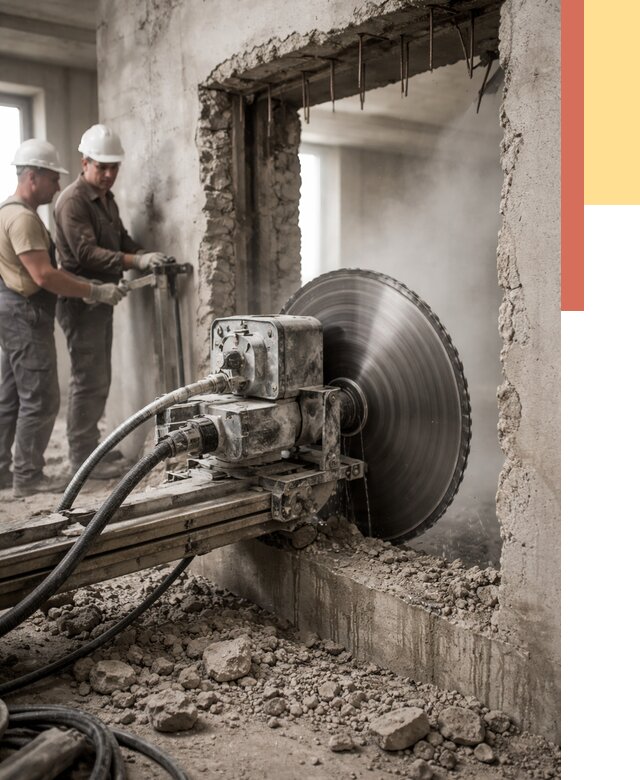 Алмазная резка проемов в Магнитогорске от 4655 руб. быстро и недорого | ОТДЕЛОЧНИК-Мгн