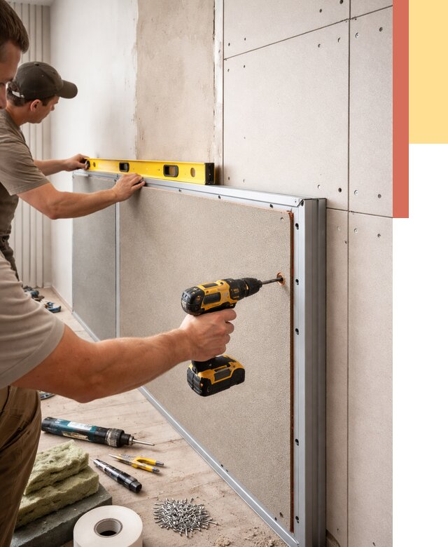 Шумоизоляция стен панелями ЗИПС в Магнитогорске от 2276 руб./м² под ключ | ОТДЕЛОЧНИК-Мгн