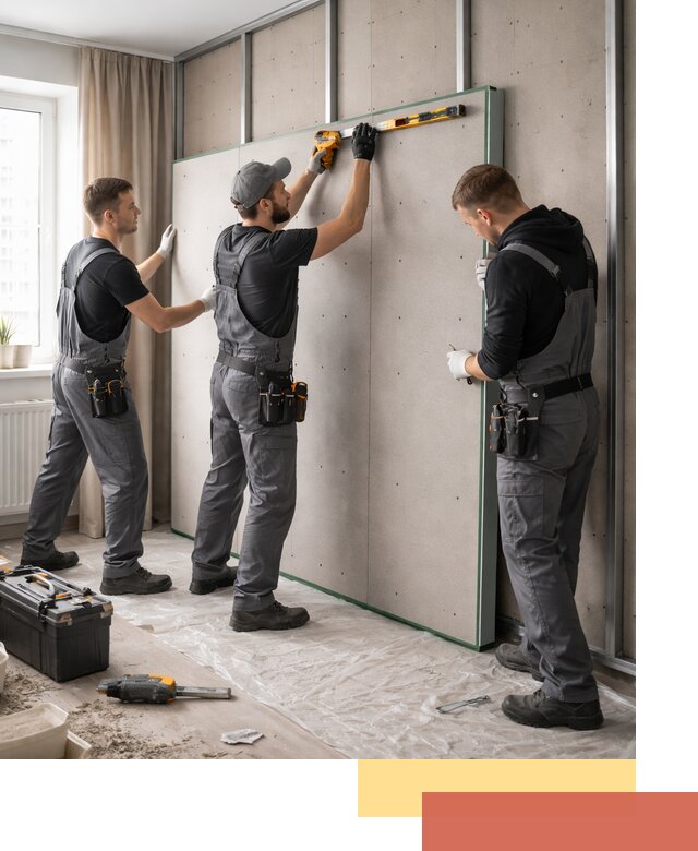 Шумоизоляция стен панелями ЗИПС в Магнитогорске для жилых и коммерческих помещений