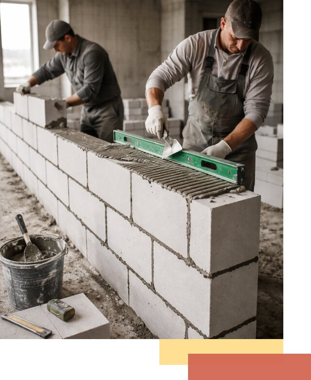 Кладка перегородок из газобетона в Магнитогорске быстро и качественно