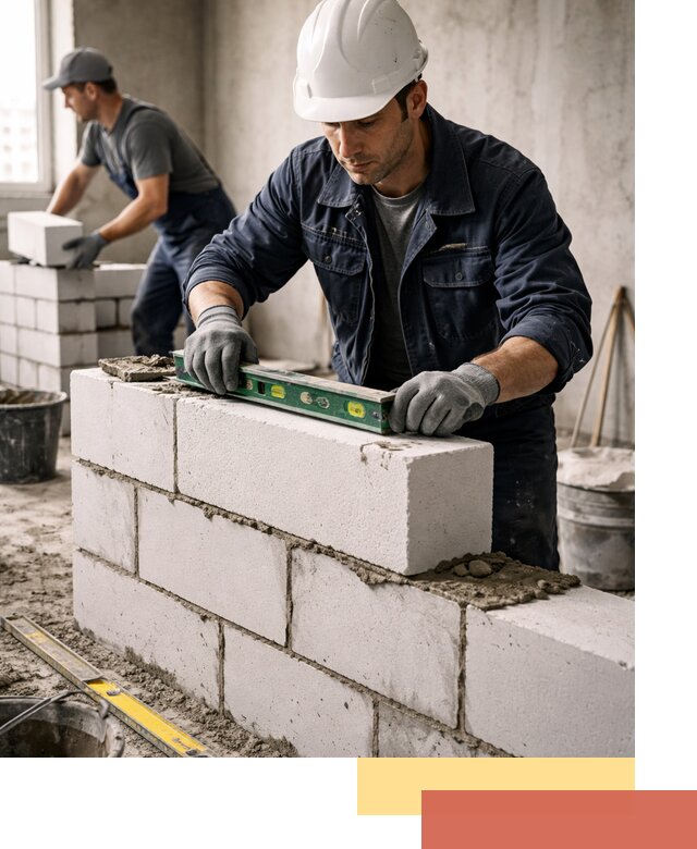 Кладка перегородок из пеноблока под ключ в Магнитогорске