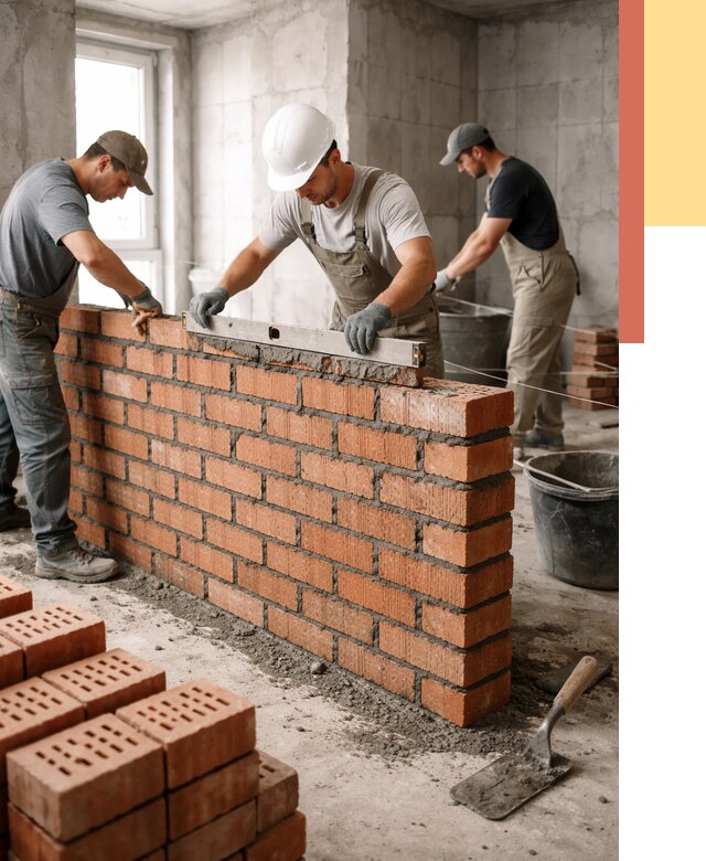 Кладка перегородок из кирпича в Магнитогорске от 3621 руб. за м² | ОТДЕЛОЧНИК-Мгн