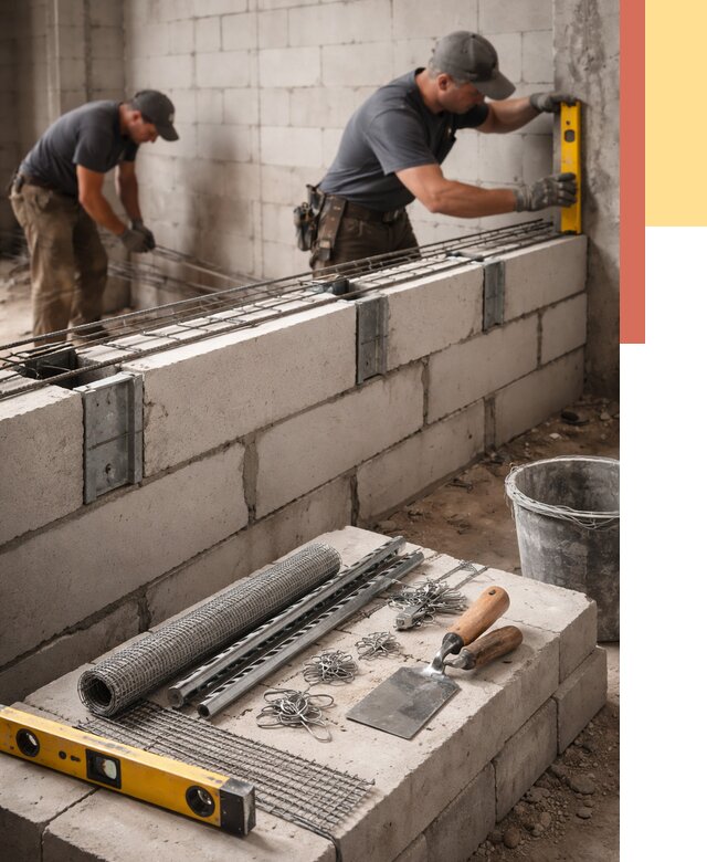 Армирование кладки перегородок в Магнитогорске от 776 руб. под ключ | ОТДЕЛОЧНИК-Мгн