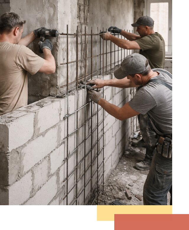 Армирование кладки перегородок в Магнитогорске профессионально и надёжно