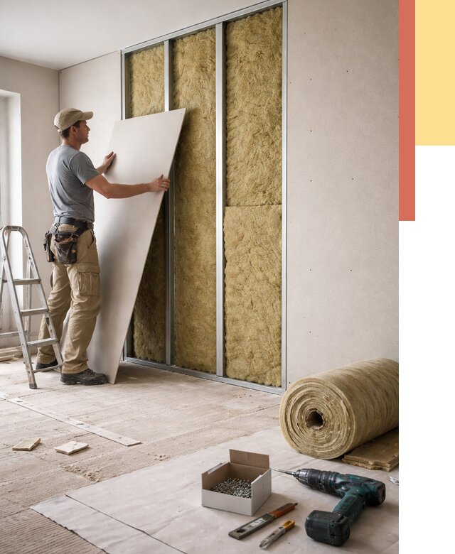 Перегородка из гипсокартона с шумоизоляцией в Магнитогорске от 3228 руб. | ОТДЕЛОЧНИК-Мгн