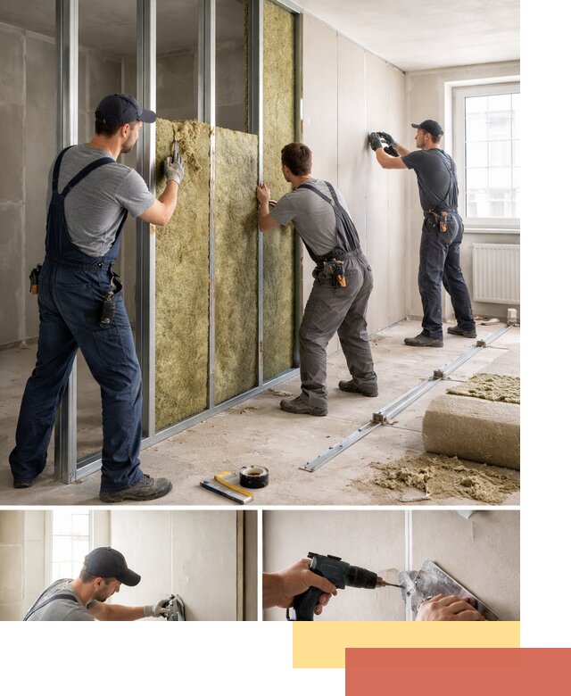 Перегородка из гипсокартона с шумоизоляцией в Магнитогорске — монтаж под ключ