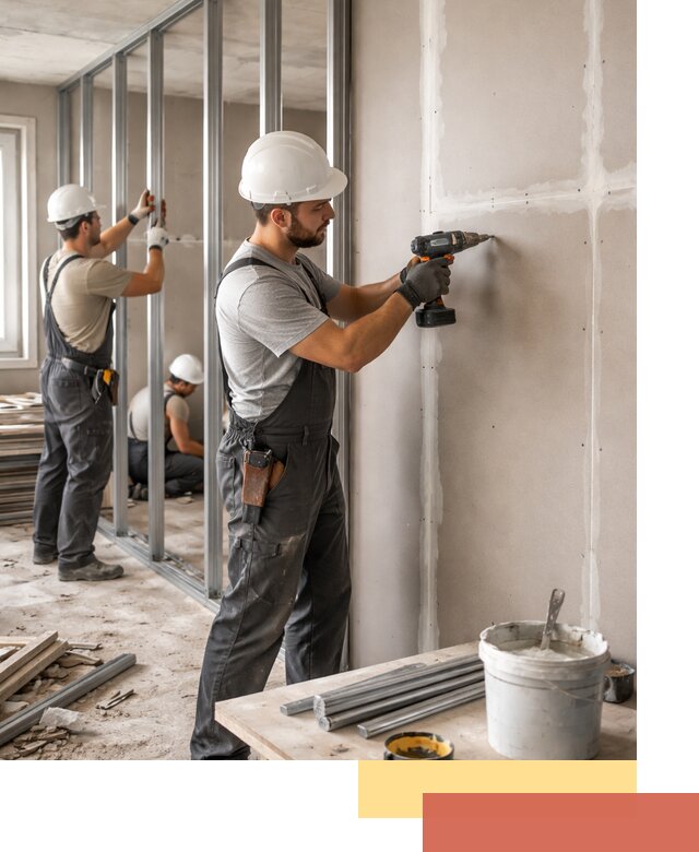 Перегородки из огнестойкого гипсокартона в Магнитогорске под ключ