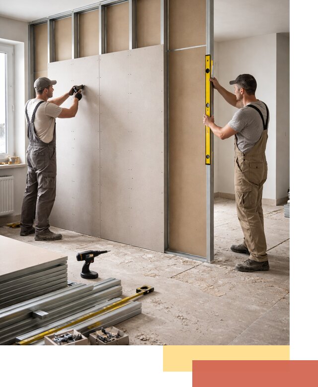 Зонирующая перегородка из гипсокартона под ключ в Магнитогорске