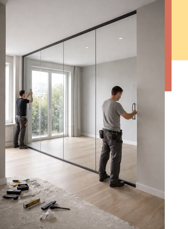 Изготовление стеклянных перегородок в Магнитогорске от 12776 руб. под ключ | ОТДЕЛОЧНИК-Мгн