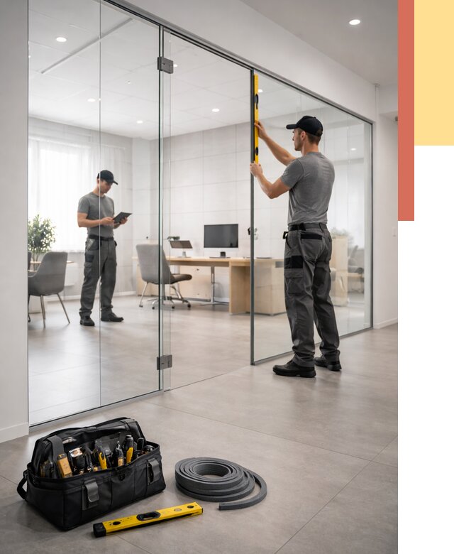 Цельностеклянные перегородки под ключ в Магнитогорске от 9828 руб. — монтаж и цены | ОТДЕЛОЧНИК-Мгн