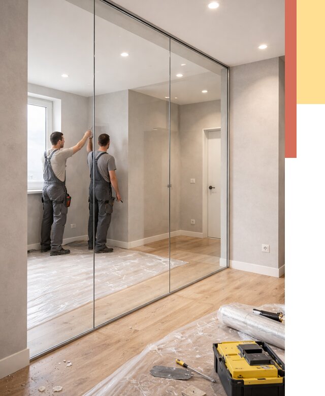 Безрамные стеклянные перегородки в Магнитогорске — монтаж от 9828 руб. | ОТДЕЛОЧНИК-Мгн